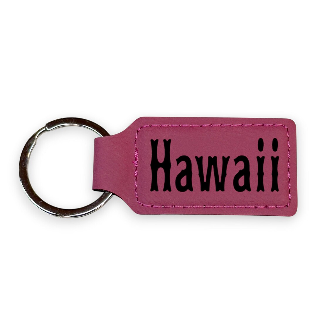 Keychain - Rectangle - Hawaii - Leather Keychain - Rectangle - Hawaii - Leather